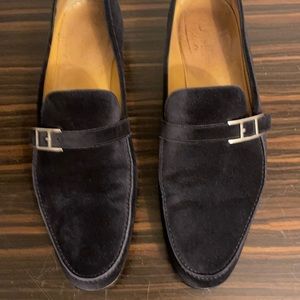 Hermes Mens shoes, size 45,dark blue suede leather.